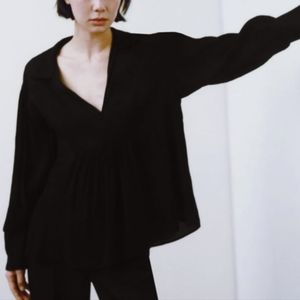 Zara Limited Edition Wrinkle Look Blouse